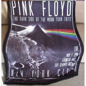 New Pink Floyd New York City 1972 Show Fleece Sherpa Back Gift Throw Blanket NIP
